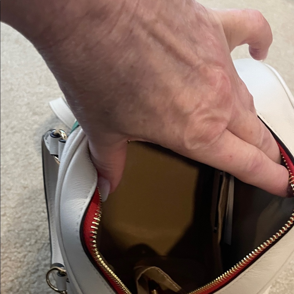 Coach Cream Cherry Print Mini Bag - Picture 8 of 12